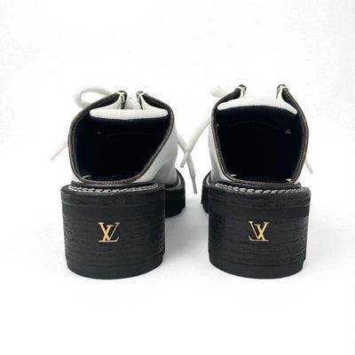 ルイヴィトン LOUIS VUITTON ボブールライン モノグラム ローファー 革靴 靴 シューズ レザー ホワイト ブラウン LVロゴ ミュール レースアップシューズ ダービー
