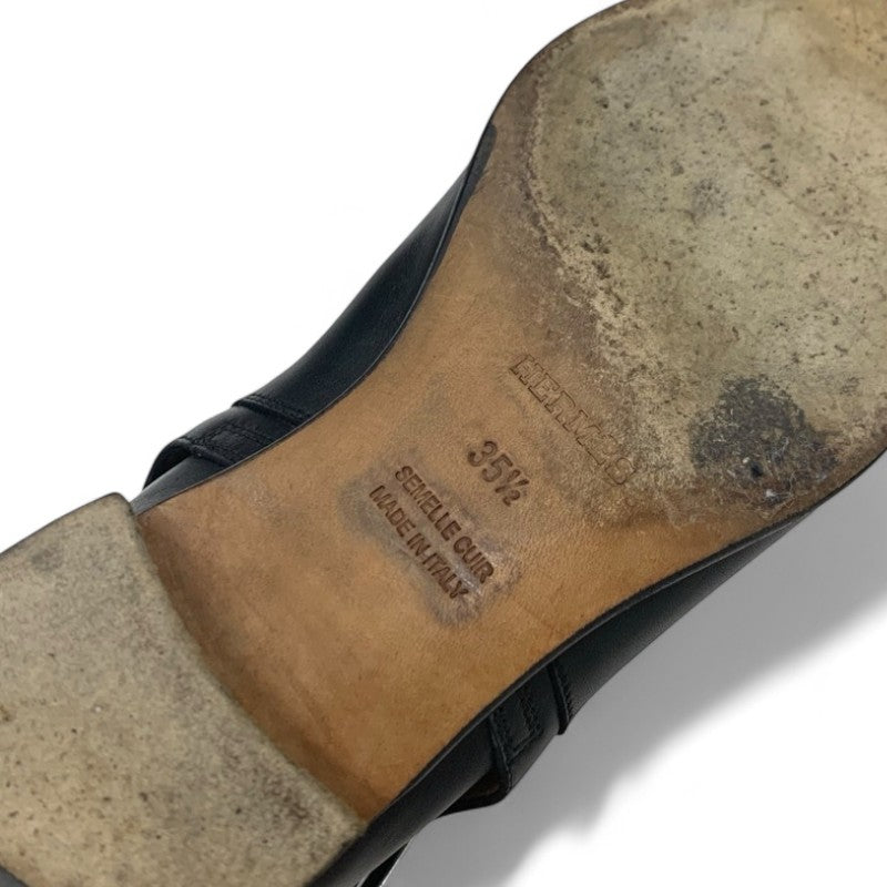 エルメス HERMES ネオ ブーツ ショートブーツ 靴 シューズ レザー ブラック 黒 シルバー ケリー金具