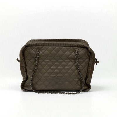 シャネル CHANEL バッグ トートバッグ レザー ブラウン シルバー ガンメタリック金具 マトラッセ ココマーク チェーン
