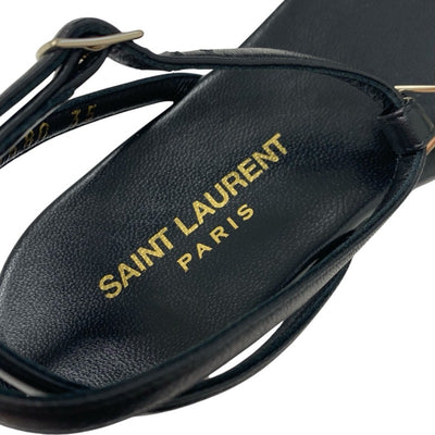 サンローラン SAINT LAURENT カサンドラ サンダル 靴 シューズ レザー ブラック 黒 ゴールド YSL金具 ストラップ トングサンダル