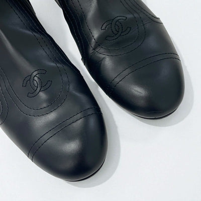 シャネル CHANEL ブーツ ショートブーツ 靴 シューズ レザー ブラック 黒 ココマーク フリンジ