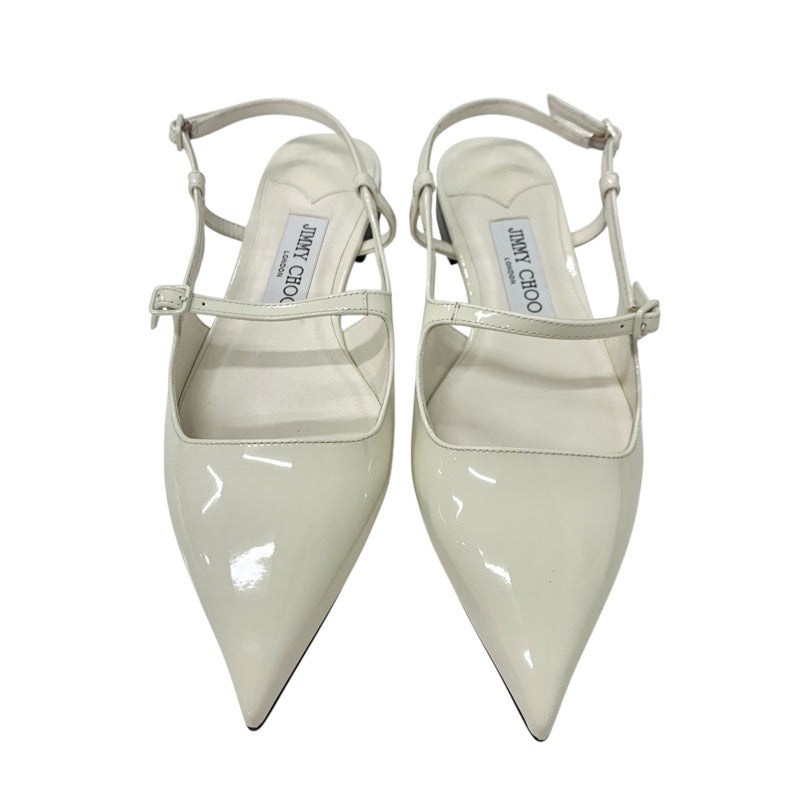 ジミーチュウ JIMMY CHOO フラットシューズ 靴 シューズ パテント アイボリー JCロゴ ストラップ