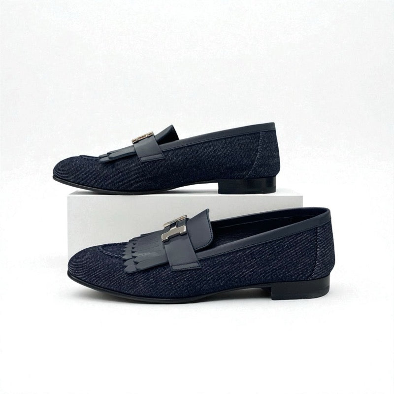 エルメス HERMES ロワイヤル ローファー 革靴 靴 シューズ デニム