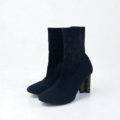 【極上美品】LOUIS VUITTON シルエットライン レザーショートブーツ 極上美品】LOUIS VUITTON シルエットライン レザーショート