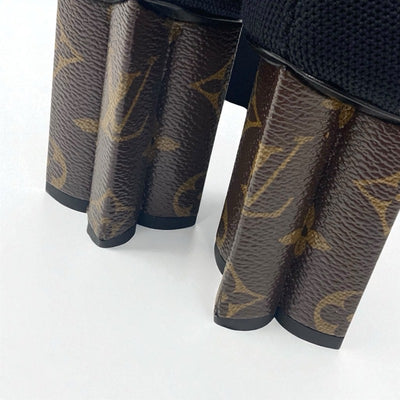 ルイヴィトン LOUIS VUITTON シルエットライン モノグラム ブーツ ショートブーツ 靴 シューズ ファブリック レザー ブラック ブラウン アンクルブーツ ニット ソックスブーツ