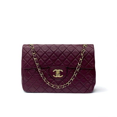 シャネル CHANEL バッグ ショルダーバッグ レザー パープル ゴールド デカマトラッセ30 ラージ ターンロック シングルフラップ ダブルチェーン
