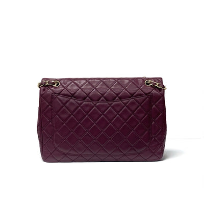 シャネル CHANEL バッグ ショルダーバッグ レザー パープル ゴールド デカマトラッセ30 ラージ ターンロック シングルフラップ ダブルチェーン