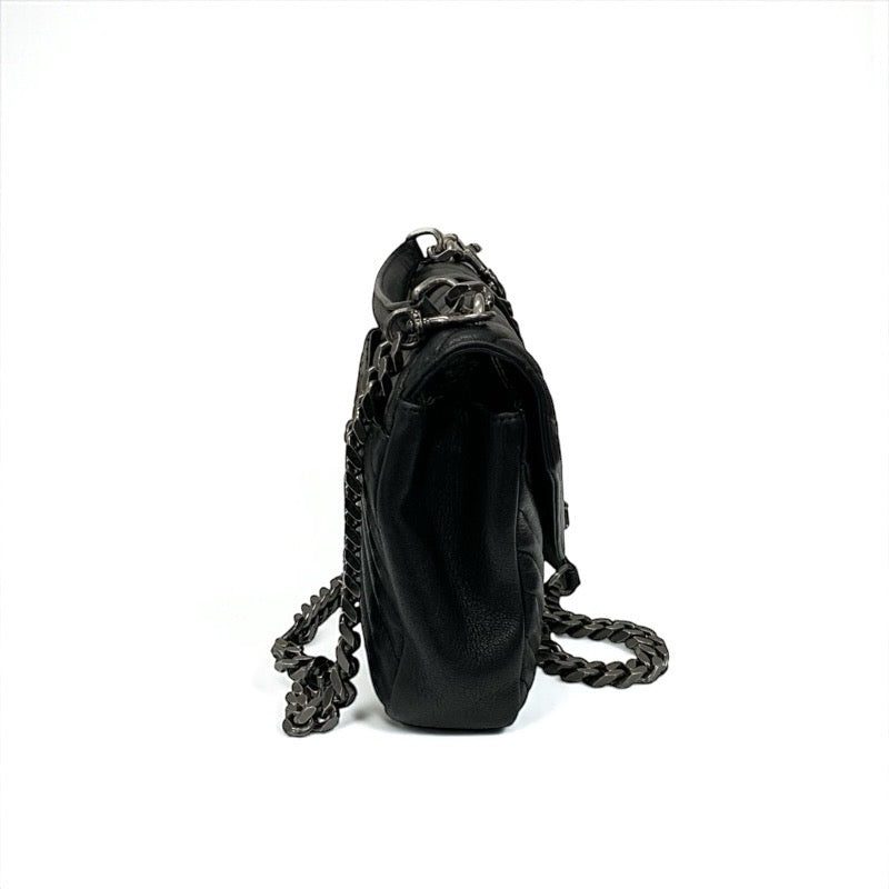 サンローラン SAINT LAURENT カレッジ バッグ ショルダーバッグ レザー ブラック 黒 シルバー YSLロゴ キルティング 2WAY ハンドバッグ