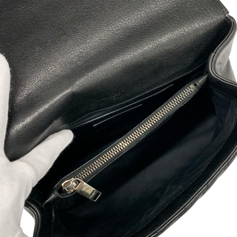 サンローラン SAINT LAURENT カレッジ バッグ ショルダーバッグ レザー ブラック 黒 シルバー YSLロゴ キルティング 2WAY ハンドバッグ