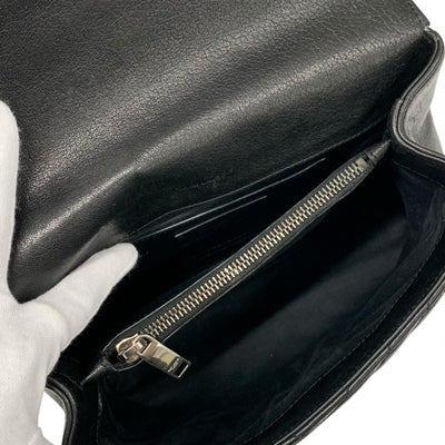 サンローラン SAINT LAURENT カレッジ バッグ ショルダーバッグ レザー ブラック 黒 シルバー YSLロゴ キルティング 2WAY ハンドバッグ