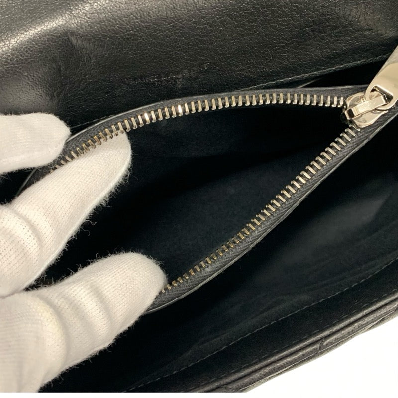 サンローラン SAINT LAURENT カレッジ バッグ ショルダーバッグ レザー ブラック 黒 シルバー YSLロゴ キルティング 2WAY ハンドバッグ