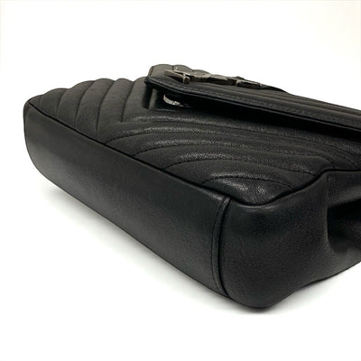 サンローラン SAINT LAURENT カレッジ バッグ ショルダーバッグ レザー ブラック 黒 シルバー YSLロゴ キルティング 2WAY ハンドバッグ
