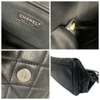 シャネル CHANEL バッグ ショルダーバッグ キャビアスキン ブラック 黒 マトラッセ ココマーク シングルフラップ チェーン