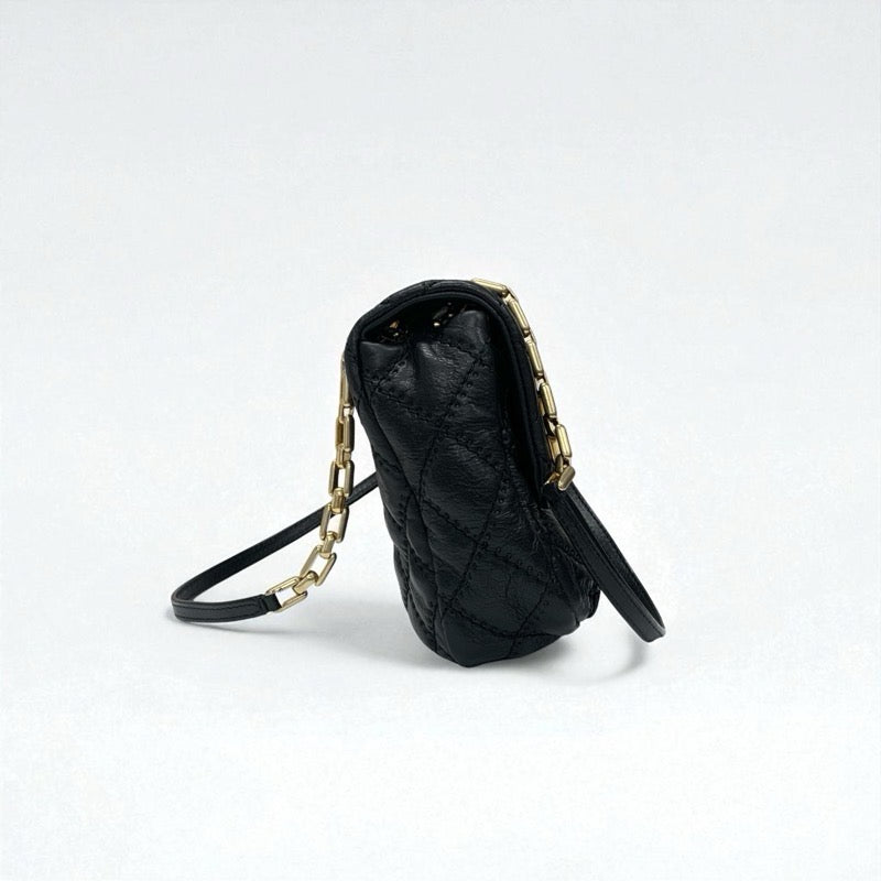 シャネル CHANEL バッグ ショルダーバッグ レザー ブラック ゴールド マトラッセ ココマーク シングルフラップ ダブルチェーン