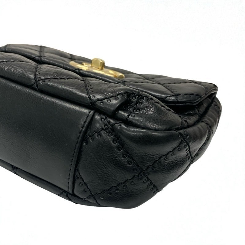 シャネル CHANEL バッグ ショルダーバッグ レザー ブラック ゴールド マトラッセ ココマーク シングルフラップ ダブルチェーン
