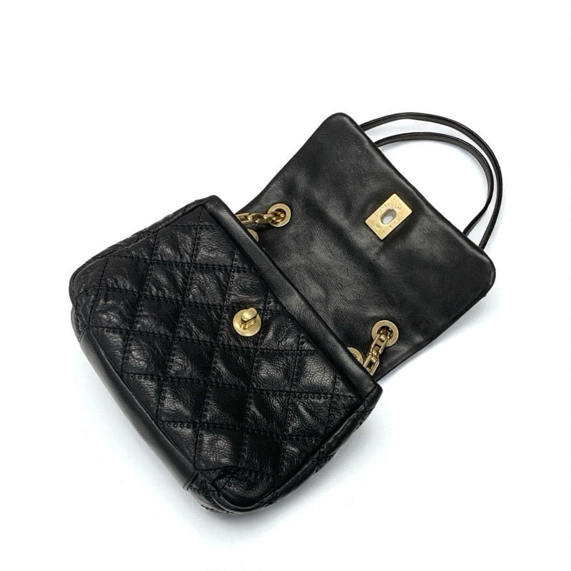 シャネル CHANEL バッグ ショルダーバッグ レザー ブラック ゴールド マトラッセ ココマーク シングルフラップ ダブルチェーン