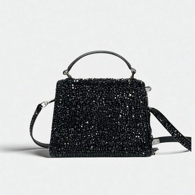 ヴァレンティノ VALENTINO ハンドバッグ ブラック Vスリング ラインストーン 2WAY スパークリング エンブロイダリー パーティーバッグ