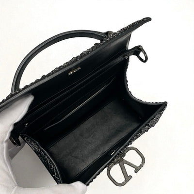 ヴァレンティノ VALENTINO ハンドバッグ ブラック Vスリング ラインストーン 2WAY スパークリング エンブロイダリー パーティーバッグ