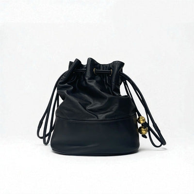 シャネル CHANEL バッグ ショルダーバッグ ブラック ゴールド ココマーク 巾着 ヴィンテージ