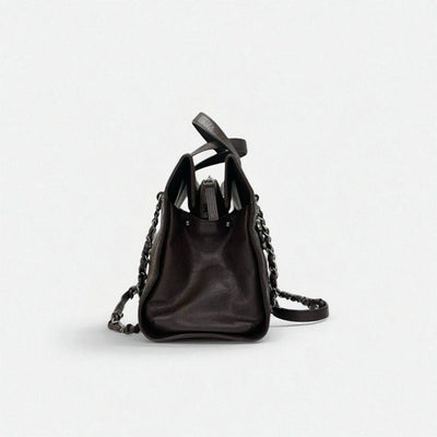 シャネル CHANEL バッグ ショルダーバッグ ブラウン シルバー ガンメタリック金具 マトラッセ キャビアスキン ココマーク チェーン 2WAYハンドバッグ