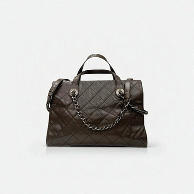 シャネル CHANEL バッグ ショルダーバッグ ブラウン シルバー ガンメタリック金具 マトラッセ キャビアスキン ココマーク チェーン 2WAYハンドバッグ