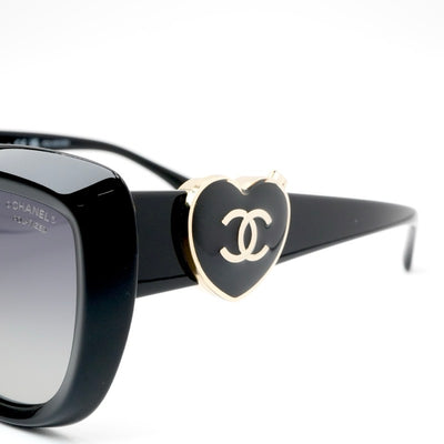 シャネル CHANEL ブラック ゴールド サングラス ココマーク ハート ミラー アイウェア