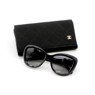 シャネル CHANEL ブラック ゴールド サングラス ココマーク ハート ミラー アイウェア