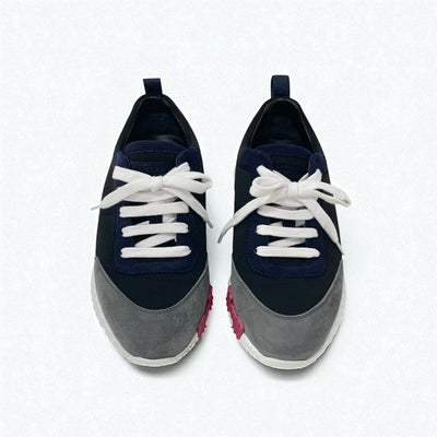 エルメス HERMES バウンシング スニーカー 靴 シューズ ファブリック スエード ブラック マルチカラー