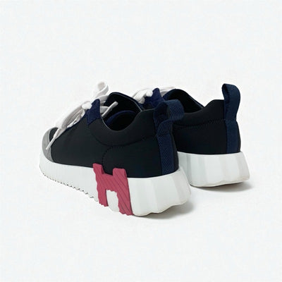 エルメス HERMES バウンシング スニーカー 靴 シューズ ファブリック スエード ブラック マルチカラー