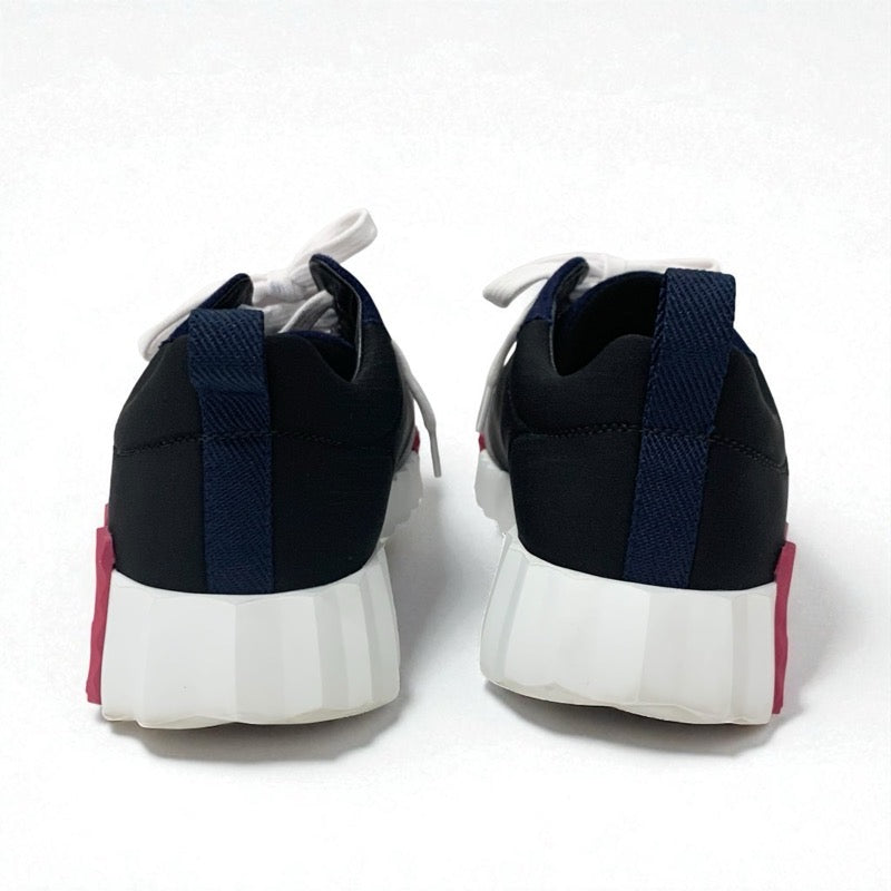 エルメス HERMES バウンシング スニーカー 靴 シューズ ファブリック スエード ブラック マルチカラー