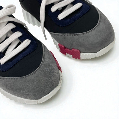 エルメス HERMES バウンシング スニーカー 靴 シューズ ファブリック スエード ブラック マルチカラー