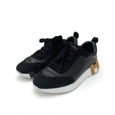 エルメス HERMES バウンシング スニーカー 靴 シューズ レザー スエード ブラック ホワイト