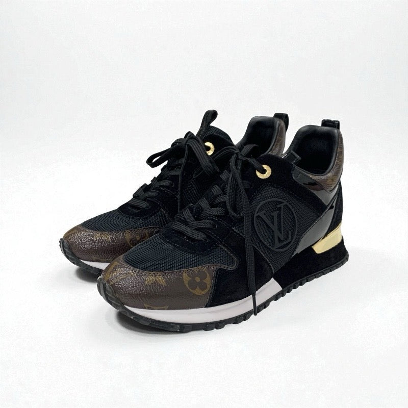 ルイヴィトン LOUIS VUITTON ランアウェイライン モノグラム スニーカー 靴 シューズ レザー パテント スエード ブラック ブラウン インヒール