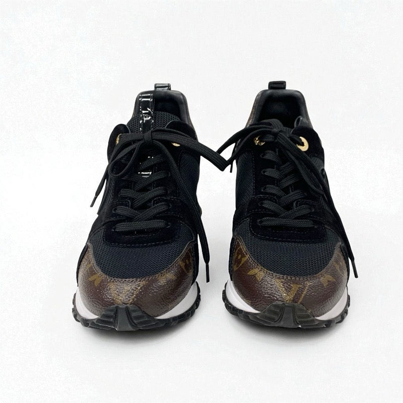 ルイヴィトン LOUIS VUITTON ランアウェイライン モノグラム スニーカー 靴 シューズ レザー パテント スエード ブラック ブラウン インヒール