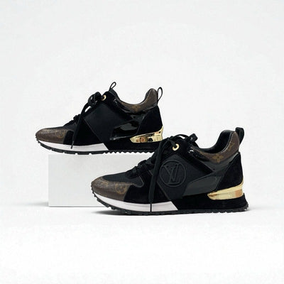 ルイヴィトン LOUIS VUITTON ランアウェイライン モノグラム スニーカー 靴 シューズ レザー パテント スエード ブラック ブラウン インヒール