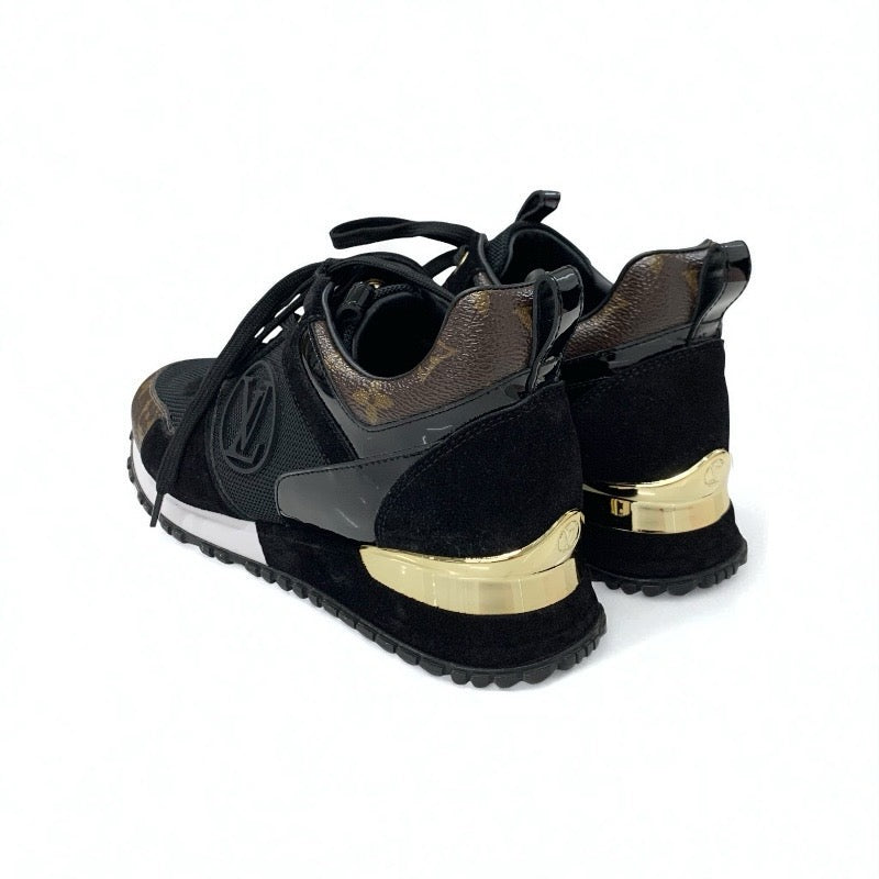 ルイヴィトン LOUIS VUITTON ランアウェイライン モノグラム スニーカー 靴 シューズ レザー パテント スエード ブラック ブラウン インヒール