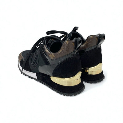 ルイヴィトン LOUIS VUITTON ランアウェイライン モノグラム スニーカー 靴 シューズ レザー パテント スエード ブラック ブラウン インヒール