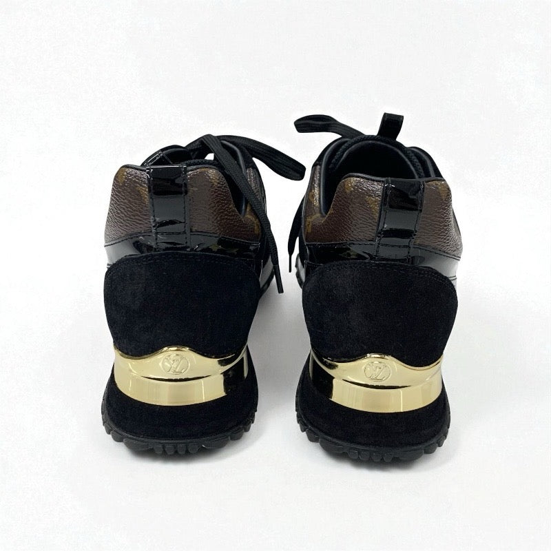 ルイヴィトン LOUIS VUITTON ランアウェイライン モノグラム スニーカー 靴 シューズ レザー パテント スエード ブラック ブラウン インヒール