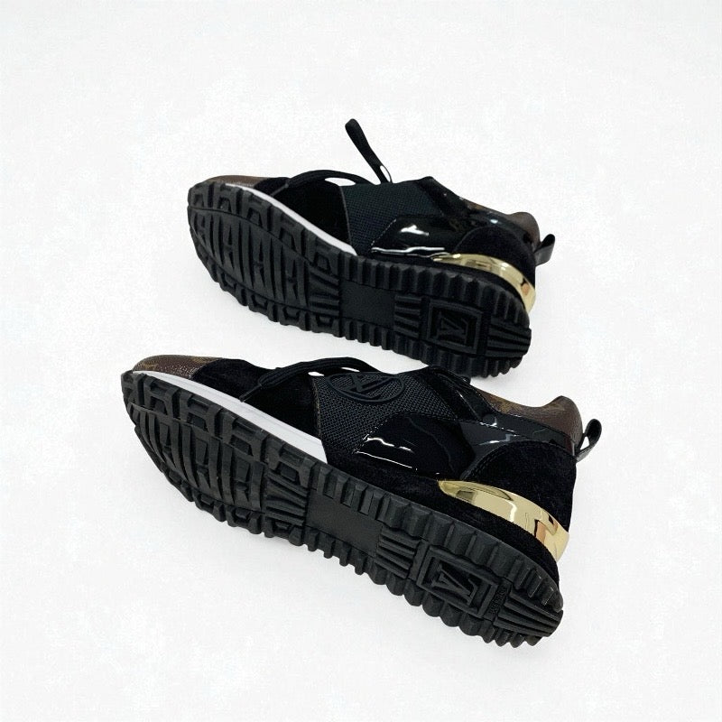 ルイヴィトン LOUIS VUITTON ランアウェイライン モノグラム スニーカー 靴 シューズ レザー パテント スエード ブラック ブラウン インヒール