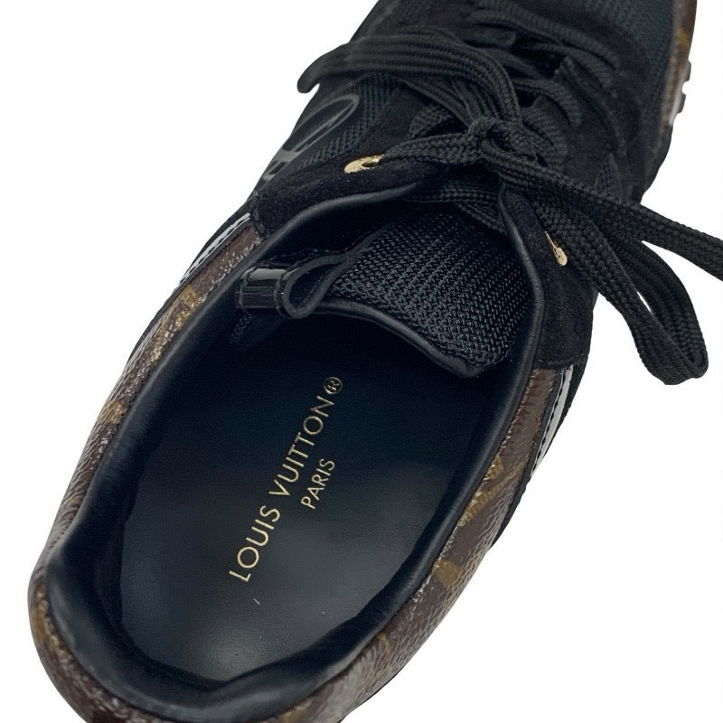 ルイヴィトン LOUIS VUITTON ランアウェイライン モノグラム スニーカー 靴 シューズ レザー パテント スエード ブラック ブラウン インヒール