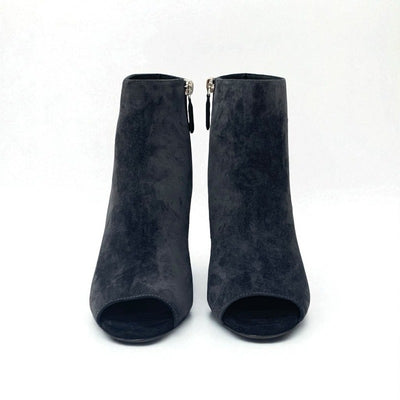 シャネル CHANEL ブーツ ショートブーツ 靴 シューズ スエード グレー 未使用 ココマーク マトラッセ オープントゥ