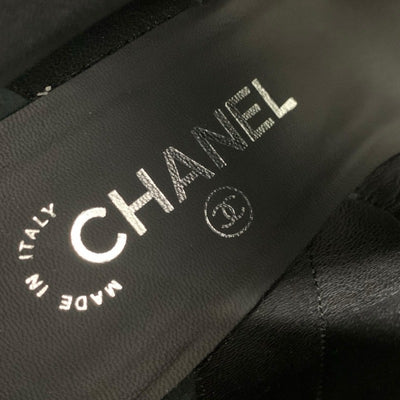 シャネル CHANEL ブーツ ショートブーツ 靴 シューズ スエード グレー 未使用 ココマーク マトラッセ オープントゥ