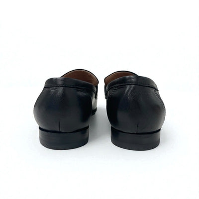 エルメス HERMES パリ ローファー 革靴 靴 シューズ レザー ブラック 黒 シルバー モカシン フラットシューズ H金具