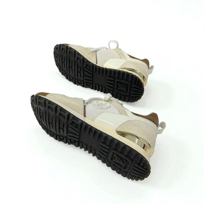 ルイヴィトン LOUIS VUITTON ランアウェイライン モノグラム スニーカー 靴 シューズ レザー ファブリック スエード アイボリー ホワイト ブラウン メッシュ インヒール