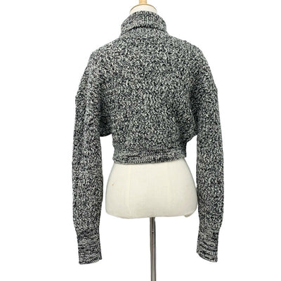 ルイヴィトン LOUIS VUITTON トップス ウール ブラック ホワイト ゴールド ニット LVサークルロゴ チェーン タートルネック