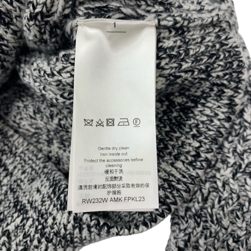 ルイヴィトン LOUIS VUITTON トップス ウール ブラック ホワイト ゴールド ニット LVサークルロゴ チェーン タートルネック