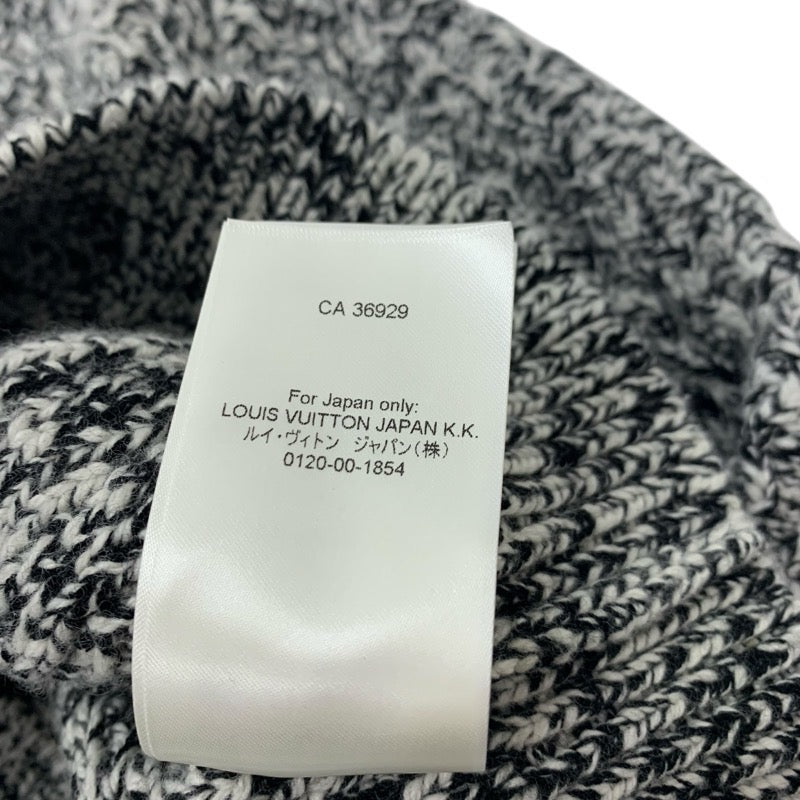 ルイヴィトン LOUIS VUITTON トップス ウール ブラック ホワイト ゴールド ニット LVサークルロゴ チェーン タートルネック