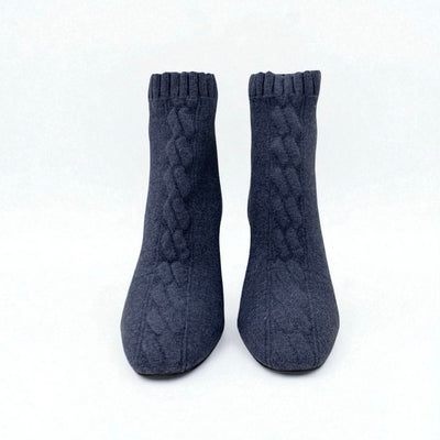 エルメス HERMES ヴォルヴェール ブーツ ショートブーツ 靴 シューズ ニット レザー ブルー ブラック エクスリブリス ソックスブーツ