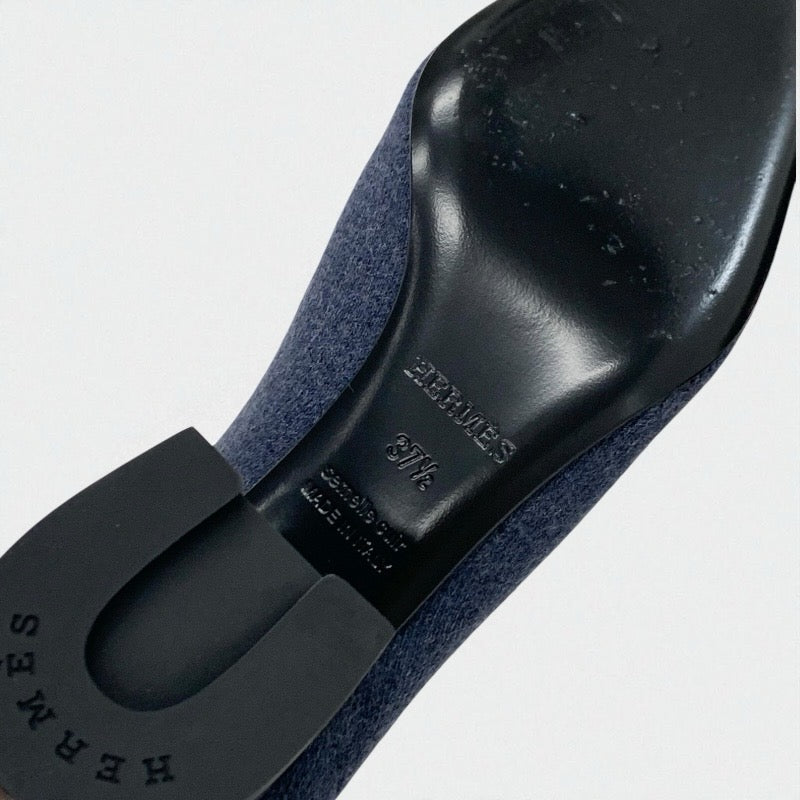 エルメス HERMES ヴォルヴェール ブーツ ショートブーツ 靴 シューズ ニット レザー ブルー ブラック エクスリブリス ソックスブーツ