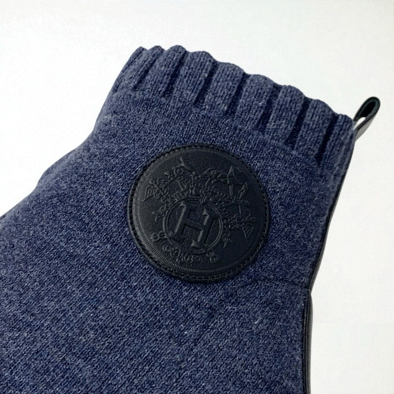 エルメス HERMES ヴォルヴェール ブーツ ショートブーツ 靴 シューズ ニット レザー ブルー ブラック エクスリブリス ソックスブーツ